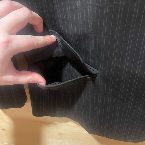 Ann Taylor Womens Black and Blue Pin Stripe Blazer - Picture 5 of 7